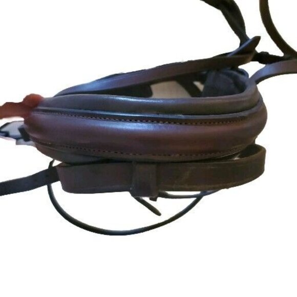 KL Select Snaffle Horse Bridle w/ Removable Flashing Brown Leather No Browband - Picture 5 of 7